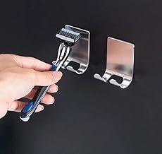 2 Suporte Barbeador Gancho Adesivo Multiuso Inox