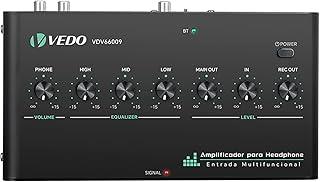 VEDO Amplificador de áudio digital multifuncional com equalizador,amplificador de fone de ouvido com Bluetooth, Tipo-C/3,5 mm/RCA para jogos,produção musical e entretenimento doméstico