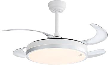 Ventilador de Teto Retratil 42" com Luz LED, Bivolt 110V/220V, Controle Remoto e Temporizador, Controle remoto via celular, TUYA APP