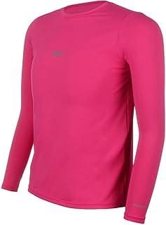 Camiseta Infantil, Speedo, Manga Longa, Tecnologia Fastdry, Proteção UV, Tamanho 4 - Rosa Escuro