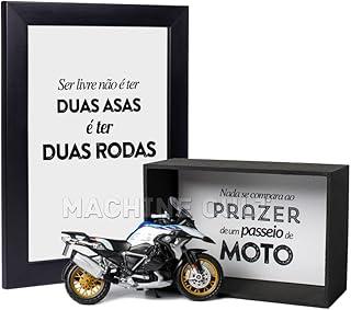 Kit de Miniatura de Moto Big Trail Advendure R 1250 GSc om Expositor e Quadro, Escala 1:18