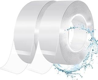 Fita Dupla Face Extra Forte 5M - Kit 2 Rolos Fita Adesiva Mágica Nano Lavável Transparente Multifuncional Potente para Pendurar Quadros, Parede, Escada