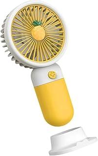Mini Ventilador Portátil USB Recarregável, Design de Frutas, 15 x 8 cm, com Cabo USB, Base Removível, Bateria Recarregável, para Casa e Escritório