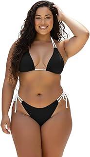 Biquíni Cortininha Premium Bicolor Ajustável Estilo Praia