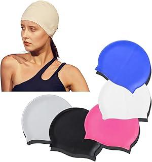 Touca de Natação Silicone Impermeável Confortável Unissex Adulto e Criança - Proteção Contra Cloro