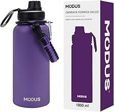 Garrafa Térmica De Aço Inoxidável 18/8 Isolado de água Esportiva Com Alça Paracord 1000ML (Roxo)