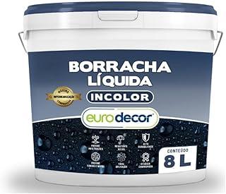 Borracha Líquida Incolor Euro Decor 8Kg Impermeabiliza Telhados e Calhas