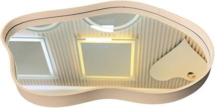 Bandeja Orgânica Espelhada Decorativa, Couro Ecológico, Borda 25mm, Modelos Variados, Marrom ou Preto (N4 BEGE)