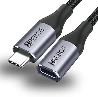 Cabo Extensor USB-C 10Gbps 4K 60Hz 1 Metro Nylon Reforçado USB 3.2 Gen 2 Macho para Fêmea Carregamento e Transferência de Dados Compatível com MacBook iPhone 15 16 iPad Pro