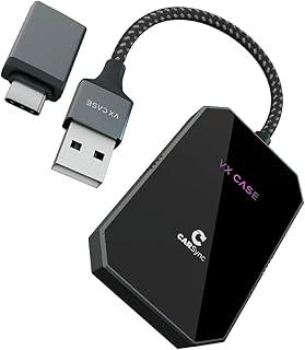 VX Case CarSync, Adaptador Sem Fio para Apple CarPlay e Android Auto, Conexão Wireless, Alimentação USB, Design Premium, Liga de Alumínio e ABS