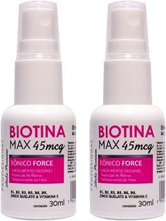 Combo 2 Tônicos Force Biotina Max 30ml – Fortalece e Auxilia o Crescimento de Cabelos e Sobrancelhas