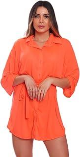 Saída de Praia Chemise Camisão Feminino Preto