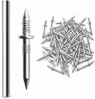 Kit 100 Pregos Rodapé Ponta Dupla em Aço Carbono Galvanizado + Manga Batedor de Inserção