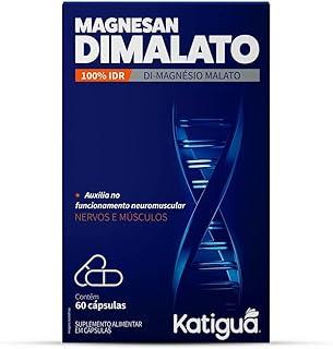 Katiguá, Magnesan, Magnésio Dimalato, Sem sabor, 60 Cápsulas Soft Gel • 30 doses, Azul