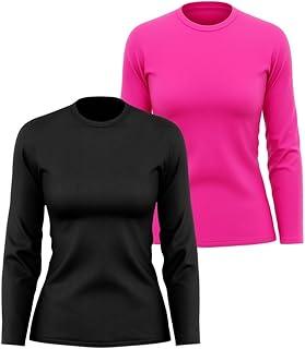 Kit 2 Camisetas Manga Longa Segunda Pele Feminina Academia