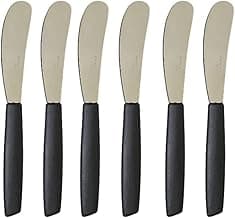 Kit 6 Espátulas para Manteiga Molhos Patê Requeijão Geléia Com Lâminas Em Aço Inox Linha Premium Multiuso Resistente Espalha com Facilidade Perfeito para o Dia a Dia