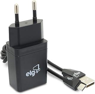 ELG, KT510WC, Kit Carregador de Parede Universal USB, Acompanha Cabo Micro USB de 1M, 1 porta de 1A e Saída de 5V Speed Plus Port, Bivolt, Preto