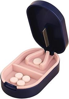 Cortador de Comprimidos Pilbox Facil Corte Armazena Comprimidos Lamina Afiada Precisa Pill Cutter (Azul)