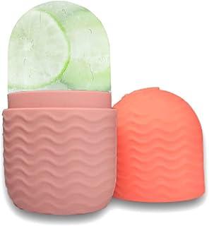 Massageador Facial Roller Duplo, Rolo de Gelo para Rosto e Pescoço, 11cm x 6cm, Reduz Inchaço, Disponível em Lilás e Coral