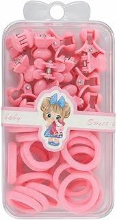 Presilha e Elástico de Cabelo 30 Peças com Estojo