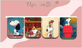 Kit 4 Marcadores de Página Magnéticos - Coleção Snoopy ama Livros