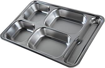 Bandeja Aço Inox Com 5 Divisórias Service Almoço Prático Bandeja de Almoço