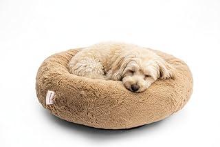 Cama Pet Nuvem Pelúcia Com Zíper Capa Removível Lavavel para Cachorro Gato Tamanho P 50X50 Caminha Redonda (AREIA)