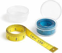 Kit 2 Fita Métrica Colorida 1,50m com Estojo Acrílico para Costura, Artesanato e Medidas Corporais