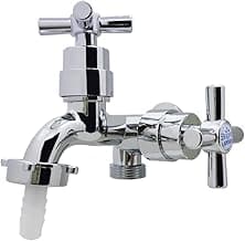 Torneira Pia Tanque Maquina Duas Saídas C/Bico Cromado Abs