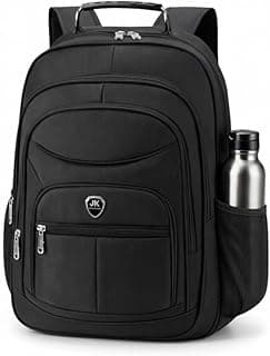 Mochila Executiva para Notebook, Preta, Resistente à Água, Alças Ergonômicas Reforçadas, Múltiplos Bolsos com Zíper, Ideal para Trabalho, Faculdade e Viagem