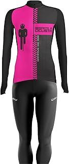 Conjunto de Ciclismo Feminino Camisa Manga Longa e Calça Forro em Gel Pedal Bike Mtb