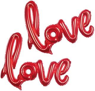 Balão Metalizado Love, Decoração para Festas (VERMELHO, 55cm)