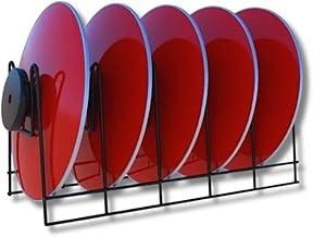 Suporte Organizador Porta Refratário Aramado Para Tampa de Panela Frigideiras Tábuas de carne Assadeiras Formas de Bolo e Travessas Para Armário de Cozinha 33cm x 14cm x 15cm Cor Preto