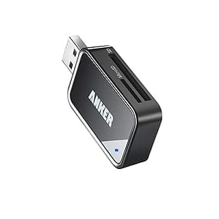 Anker Leitor de Cartão SD USB 3.0, Leitor de Cartões 2 em 1 USB-A para SD/Micro SD, Alta Velocidade 5Gbps, Compatível com SDXC, SDHC, MMC, UHS-I, para PC, Notebook e Laptop(USB-A)