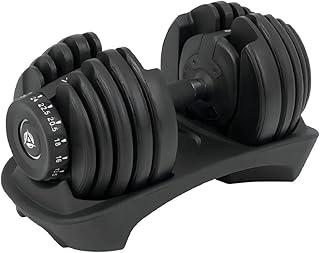 Halter Halteres Ajustáveis Sistema de Seleção Rápida de Peso Treino de Força em Casa Preto 24Kg Regulável Com Base