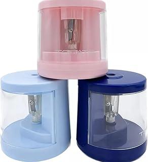 Apontador Elétrico Automático com Lâmina de Aço Inoxidável, Depósito para Resíduos, Design Moderno e Prático – Ideal para Estudantes, Escritório e Uso Diário Professor, faculdade - TYDA (ROSA2)