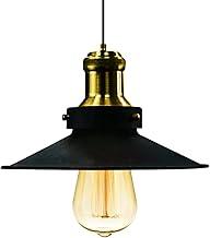 Pendente Nordic Industrial 22 Cm Vintage Preto com Dourado