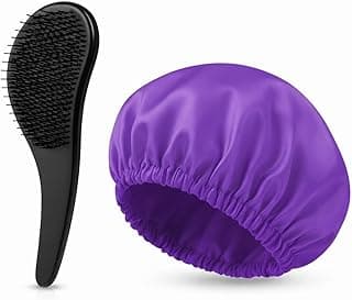 Touca de Cetim Para Cabelo e Escova Magica Desembaraçante Kit Anti Frizz Brilho e Proteção com 10.02% de desconto por R$ 17,79 na amazon