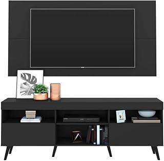 Rack Retrô com Painel e Suporte para Tv até 65" Multimóveis Flórida Fg3134 Preto