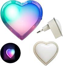 Abajur de Tomada Infantil Coração LED Rainbow – Luz Noturna Decorativa Bivolt, Plug & Play, Economiza Energia, Ideal Quarto Bebê/Crianças – Multicolorido