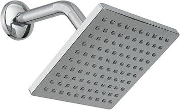 Chuveiro Ducha Slim 15x15 Quadrada Inox + Cano Banheiro Parede Chuveiro com teto fixo (prata)