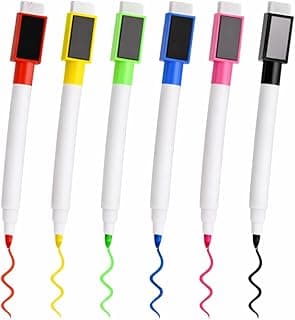 Kit 6 Canetas Coloridas para Quadro Branco com Apagador Magnéticas – Canetinhas Coloridas Hidrográficas Infantil com Imã - Marcador Apagável para Quadro Branco, Escola, Escritório e Casa com 5.98% de desconto por R$ 16,83 na amazon