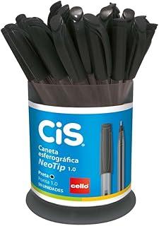 Caneta Esferográfica Neo Tip 1.0 Mm, Cis, 41.1800, Preta, Pote Com 50 Unidades