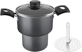 Cuscuzeira De Alumínio Com Revestimento Interno De Antiaderente Tramontina Turim Grafite 14cm