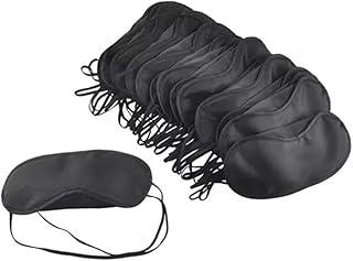 Máscara para Dormir, Kit com 10 Unidades, Tapa Olhos em Tecido Preto, com Elástico Ajustável