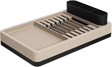 Escorredor de louças Flat, 42 x 26 x 10 cm, Preto e Light Gray, Coza