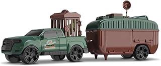 Brinquedo Educativo Carrinho Pick-up Dino Raptors com Trailer, Jaula e 2 Dinossauros – Plástico Resistente – Para Crianças a Partir de 3 Anos