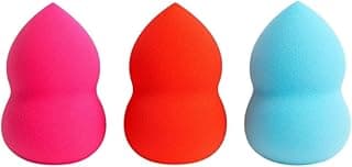 Kit com 3 Esponjas Gota Curva para Maquiagem – Cores Sortidas – Maciez e Acabamento Uniforme
