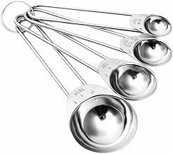 Kit Colheres De Medida Premium Em Aço Inoxidável Com 4 Peças Para Cozinha Culinária E Confeitaria