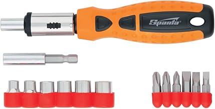 Sparta Jogo De Bits/Ponteiras Soquetes E Cabo Anatômico Com Catraca Reversível 15 Pçs Em Caixa Plástica//Sparta